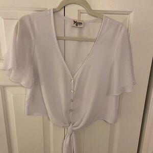 Show Me Your Mumu cropped white top